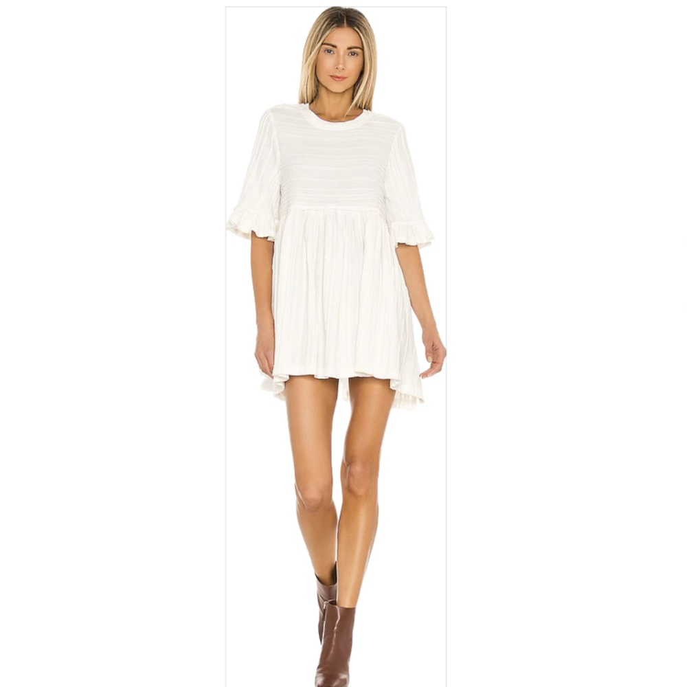 Free People Take a Spin Tunic Mini Dress Ivory Small NWT